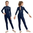 thumbnail image 1 of renvena Kids Girls Long Sleeve Gymnastic Leotard Figure Ice Skating Jumpsuit One Piece Dancewear Size 6-16 Navy Blue 6, 1 of 7