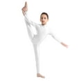 thumbnail image 1 of renvena Kids Girls Long Sleeves Zippered Back Ballet Dance Gymnastics Leotard Unitard Ivory 3-4, 1 of 7