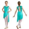 thumbnail image 1 of renvena Kids Girls Lyrical Ballet Dance Dress Sequin Sleeveless Irregular Tutu Dancewear 6-16 Mint Green 16, 1 of 7