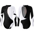 thumbnail image 1 of renvena Kids Girls One-Piece Sparkly Long Sleeve Athletic Gymnastics Leotards Ballet Dance Leotards Activewear, 1 of 7