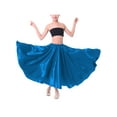 thumbnail image 1 of renvena Kids Girls Satin Spanish Bull Dance Skirt Long Latin Belly Dance Performance Sky Blue 3-4, 1 of 5