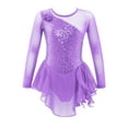 thumbnail image 1 of renvena Kids Girls Sequin Long Sleeve Dance Ballet Figure Ice Skating Dress, 1 of 7