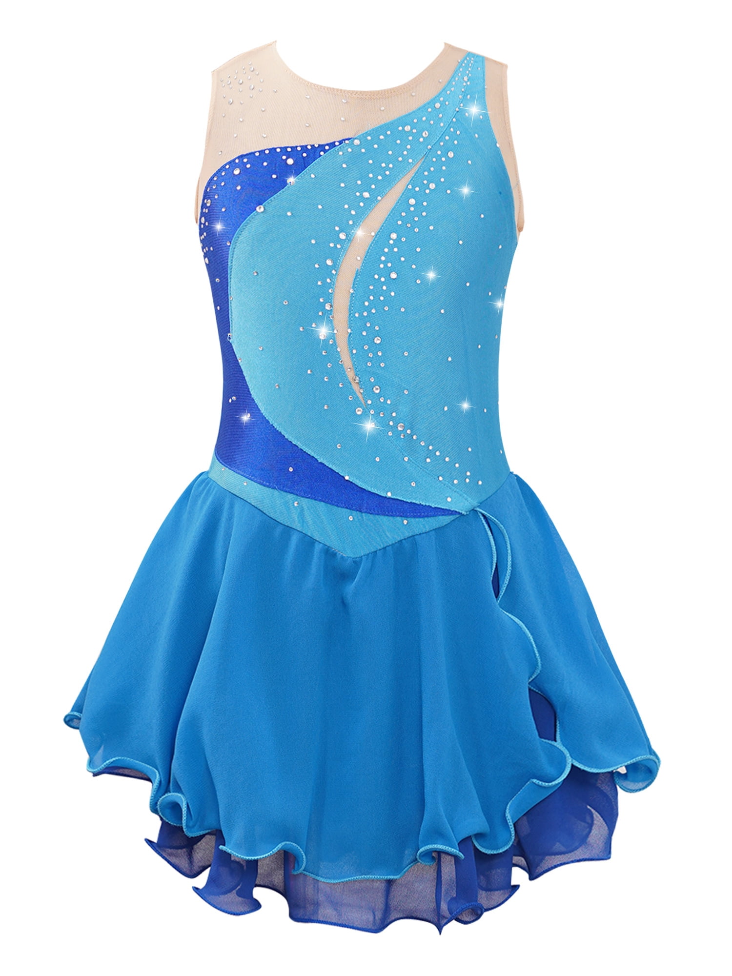 renvena Kids Girls Shiny Ballet Dance Sleeveless Leotard Skirt for ...