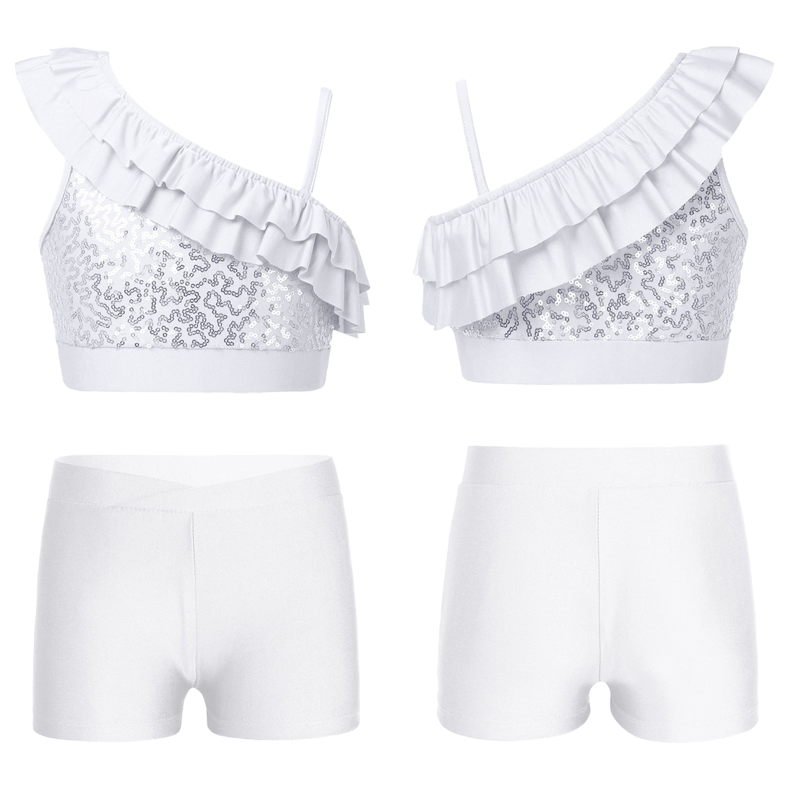 Top Danza Ragazze Bolero Metallizzato Con Cappuccio - Felpa Crop Top Per Hip Hop Jazz
