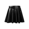 thumbnail image 1 of renvena Kids Girls Shiny Metallic Pleated A-Line Skirt High Waist Athletic Scooter Skirt Black 12, 1 of 7