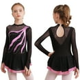 thumbnail image 1 of renvena Kids Girls Shiny Sequins Mesh Splice Long Sleeve Dance Gymnastic Leotard Figure Ice Skating Dress Size 6-16 Pink 6, 1 of 7