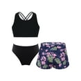 thumbnail image 1 of renvena Kids Girls Tankini Swimsuits Floral Lace 3 Piece Swimwear Cross Sport Beachwear 8-16 Flowers 10, 1 of 7