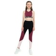 thumbnail image 1 of renvena Kids Girls Two Piece Yoga Sports Suit Crop Top with Athletic Leggings Workout Tracksuit Outfit, 1 of 7