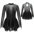 thumbnail image 1 of renvena Little Big Girl Ice Roller Skating Ballet Dress Long Sleeve Rhinestone Gymnastics Leotard Dance Dress, 1 of 6