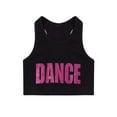 thumbnail image 1 of renvena Little Big Girls Glittery Dance Racerback Crop Top Sports Bras Gymnastics Ballet Athletic Tees Tank, 1 of 7