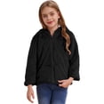thumbnail image 1 of renvena Little Girls Winter Fleece Coats Faux Fur Hooded Jacket Long Sleeve Cartoon Owl Warm Cardigan Overcoat Black 8, 1 of 7