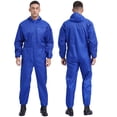thumbnail image 1 of renvena Men's Work Overalls One Piece Mechanics Workwear Long Sleeves Front Half Zipper Jumpsuit Blue 3XL/185, 1 of 7