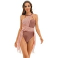 thumbnail image 1 of renvena Women Sleeveless Mesh Lyrical Leotard Dance Dress Modern Contemporary Dance Costume, 1 of 7