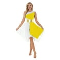 thumbnail image 1 of renvena Women's Asymmetrical Praise Dance Tunic Sleeveless Color Block Liturgical Worship Dance Dress, 1 of 7