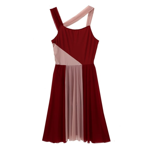 renvena Women's Color Block Sleeveless Lyrical Modern Contemporary Leotard Dress