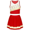 thumbnail image 1 of renvena Youth Girls Cheerleading PerformanceDancewear Cheer Sequins Printed Crop Top with Mini Skirt Cheer leader Uniform A Red 12, 1 of 7