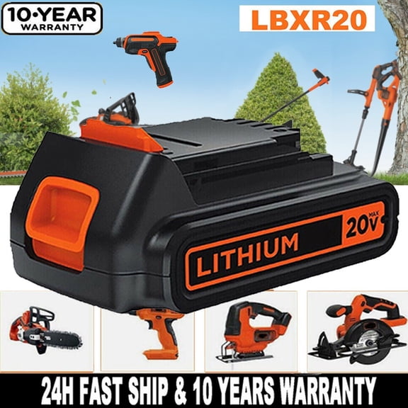 replacement For Black and Decker 20V Lithium MAX Battery 20Volt Li-Ion LBXR20