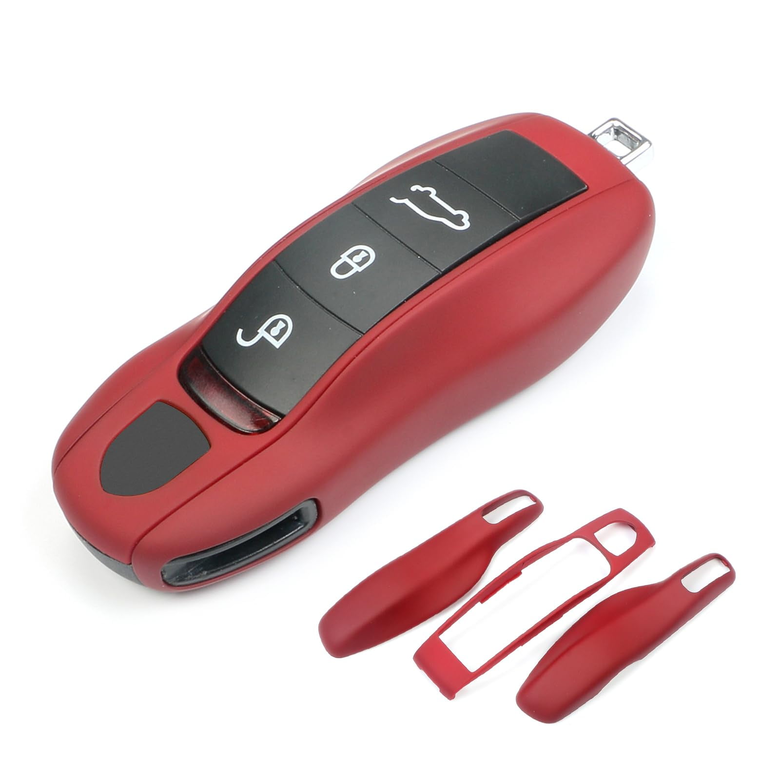 replacement key fob shell for porsche - durable protective cover compatible with cayenne, panamera, 911, 718, macan, boxster, cayman models - premium key shell case