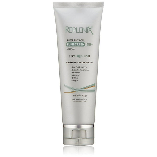 Replenix Sheer Physical Sunscreen Cream Spf 50 replenix sheer physical sunscreen cream spf 50+, 2 oz - Walmart.com