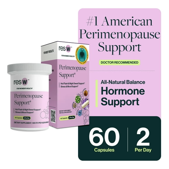 resbiotic resW Perimenopause Supplement for Hormone Balance and Mood Support, 60 Capsules
