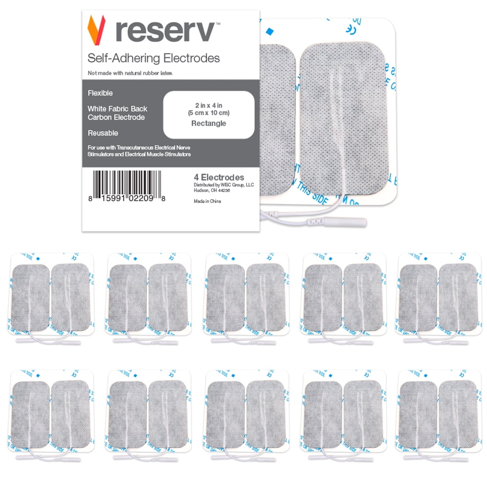 reserv 2" x 4" Rectangle Premium ReUsable Self Adhesive Electrode Pads