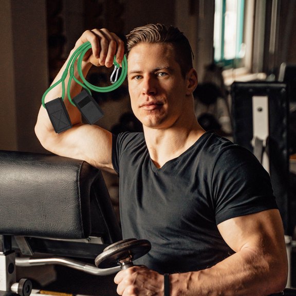 resistance bands for working out Resistance Rope Puller Green Latex for Baseball Training 1Set