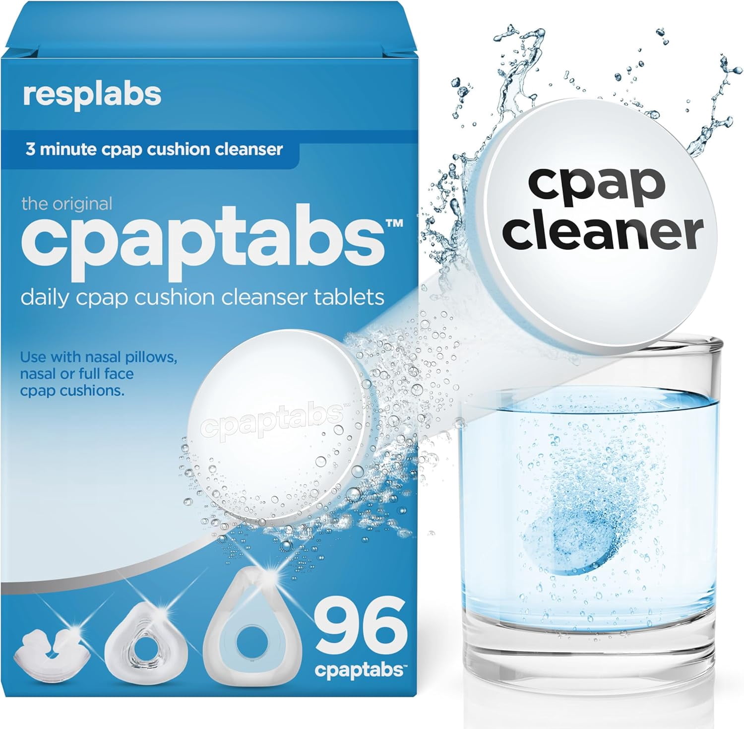 resplabs CPAP Cleaning Tablets, 96 Pack - Effervescent Cleaner for CPAP ...