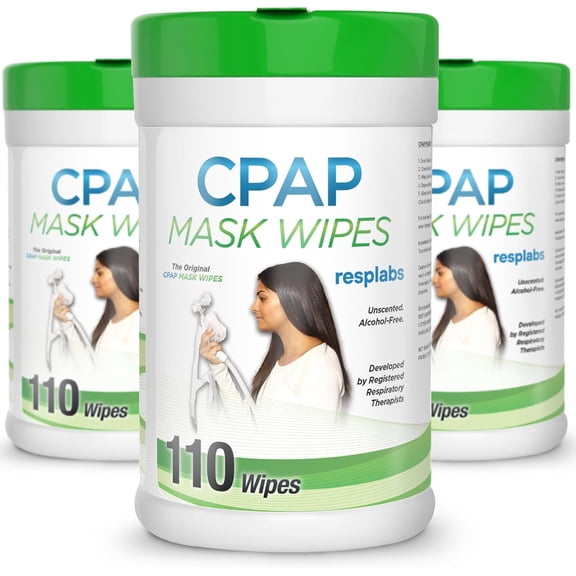 resplabs CPAP Mask Wipes - Unscented CPAP Mask Cleaner for Daily Use - Safe for All CPAP Masks Nasal Masks and Nasal Pillow Masks - 110 Wipes 9-Month Supply