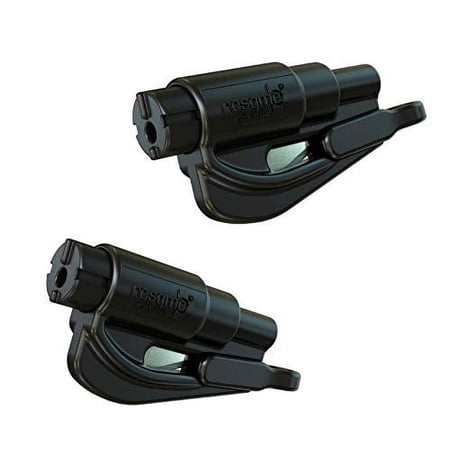 resqme The Original Keychain Car Escape Tool, Made in USA (Black) - Pack of 2