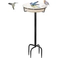 thumbnail image 1 of 35.5In Freestanding Birdbaths Bowl Outdoor, Standing Garden Bird Bath Bird Feeder Bowl with Metal Stake, Detachable Decoration Spa Birdfeeder for Garden Patio Yard Lawn, 4 Spiky Feet (B), 1 of 8