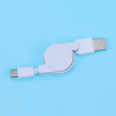 retractable charging cable USB 3.1 Charging Cable Retractable Type-C Fast Charging Cord Portable High Charger Cable for Phones (White)