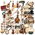 thumbnail image 1 of retro Music Instrument Stickers, Waterproof Music Instrument Sticker for Water Bottle Laptop Phone Cases Planner Skateboard Luggage Helmet Party Favor Decor, Ideal for Adults Teens Teacher Rewards, 1 of 9