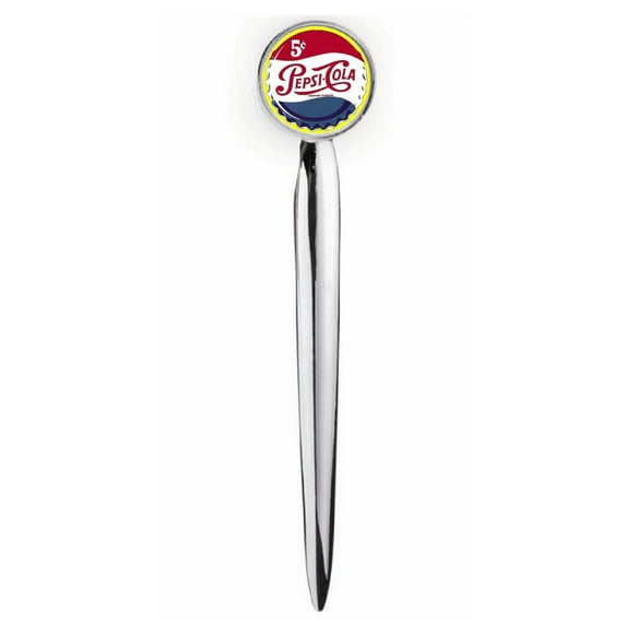 retro Pepsi Cola Bottle Cap Letter Opener Metal Silver Tone Executive Knife