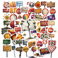 thumbnail image 1 of retro Road Sign Stickers Stickers, Waterproof Road Sign Stickers Sticker for Water Bottle Laptop Phone Cases Planner Skateboard Luggage Helmet Party Favor Decor, Ideal for Adults Teens Teacher Rewards, 1 of 9