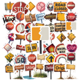 thumbnail image 1 of retro Road Sign Stickers Stickers, Waterproof Road Sign Stickers Sticker for Water Bottle Laptop Phone Cases Planner Skateboard Luggage Helmet Party Favor Decor, Ideal for Adults Teens Teacher Rewards, 1 of 9