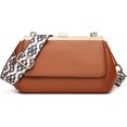 thumbnail image 1 of retro leather small square bag single shoulder crossbody simple style women clip bag, 1 of 6