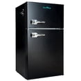 thumbnail image 1 of IceBlue 3.2 Cu.ft Retro Mini Fridge with Top Freezer, 2-Door Compact Refrigerator, Adjustable Temperature, with Bottle opener, Removable Glass Shelves, Black, 1 of 9