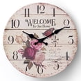thumbnail image 1 of Roses Flowers Wall Clock Silent Non-Ticking Battery Operated Retro Round Clock for Home Kitchen Office Decor, 1 of 8