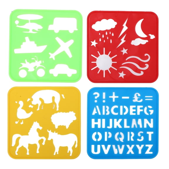 reusable template, drawing template, 8Pcs painting template irregular flexible children's hollow DIY painting auxiliary template 0 basic painting artifact multicolor