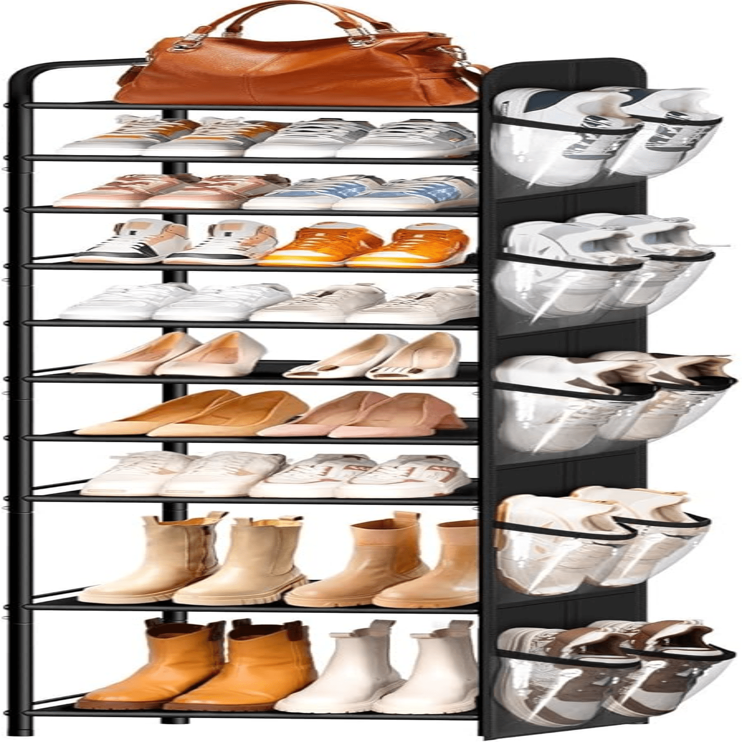 sasyxdc KFHDMCV 10 Tier Tall Narrow Shoe Rack for Closet Holds 25 Pairs ...