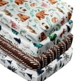 thumbnail image 1 of rezipo Crib Sheets Set 4-Piece 120 Thread Count Animals & Insects Green Woodland Polyester Fitted, 1 of 7