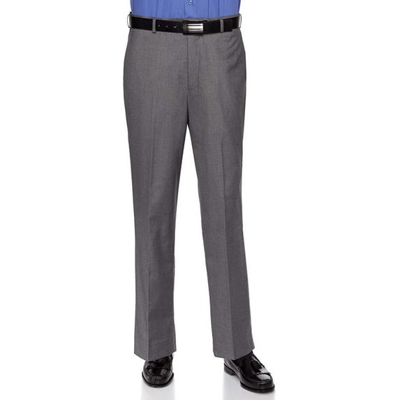 rgm mens slim fit dress pants flat-front - modern formal business wrinkle free no iron grey 29wx30l