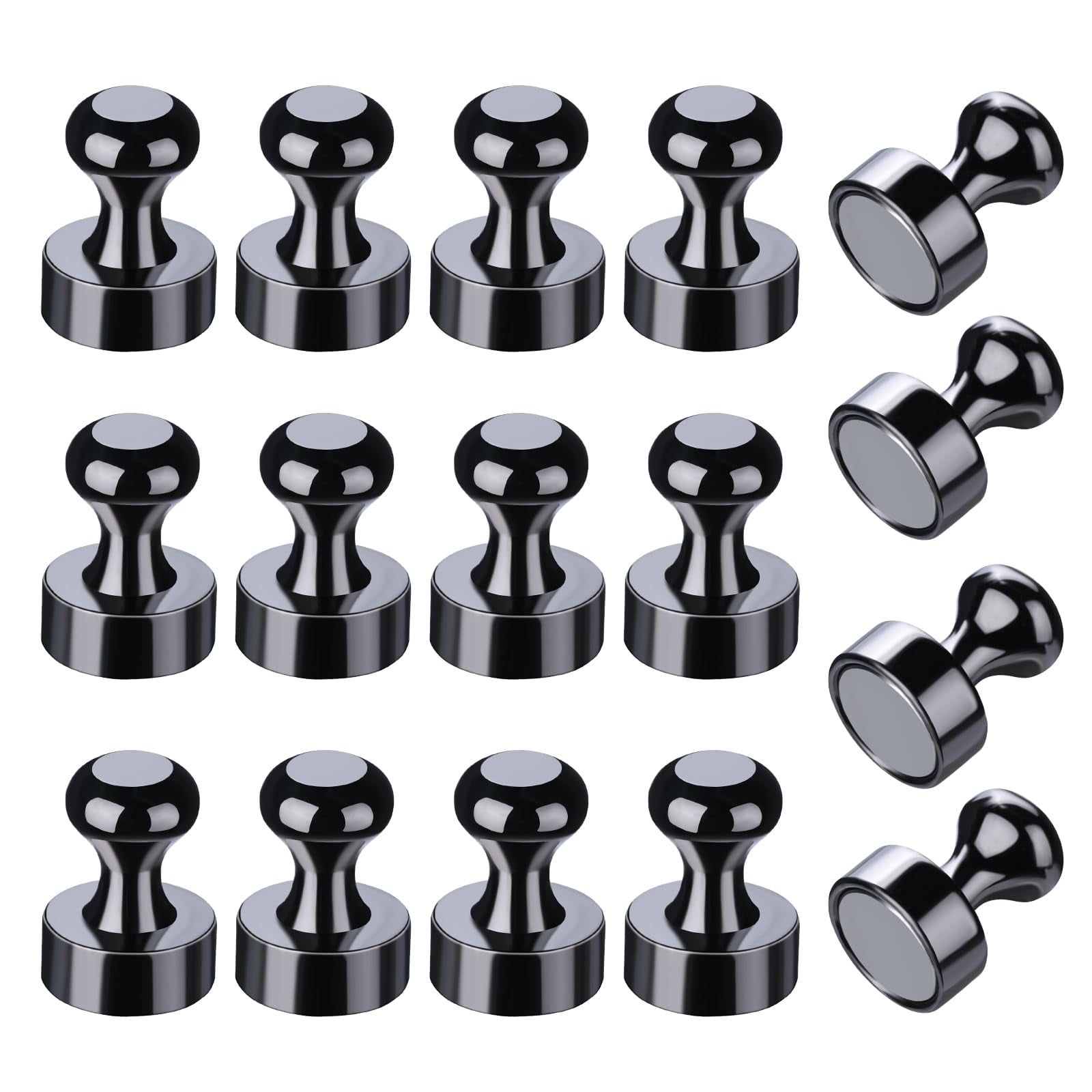 rhinocats Push Pin, Refrigerator Black Small and