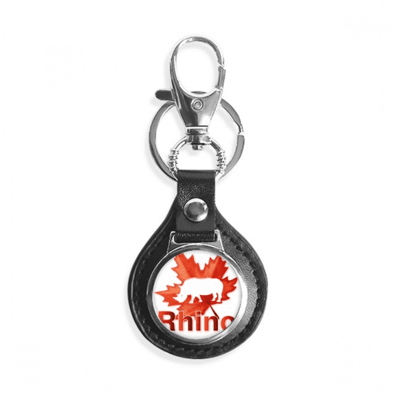 rhinoceros outline key link chain keyholder finder hook metal
