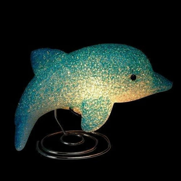 rhode island novelty dolphin sparkle lamp, 10-inches (1-unit)
