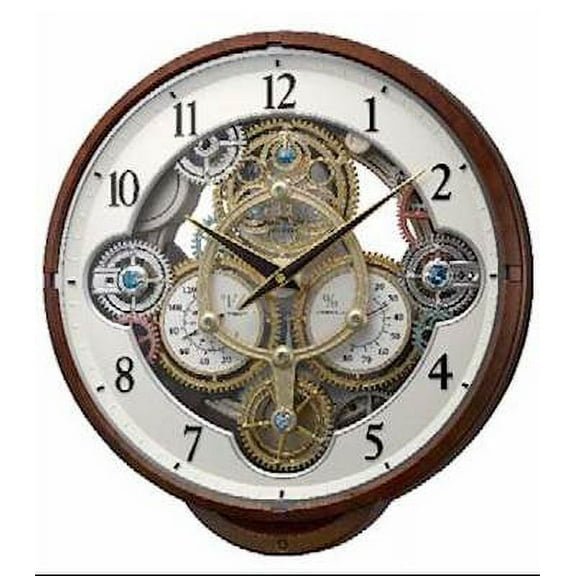 rhythm clocks "widget" magic motion clock, woodgrain