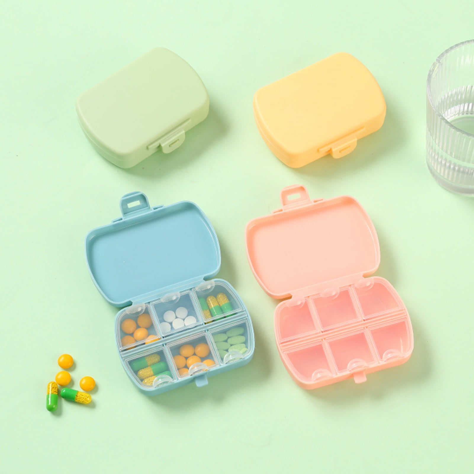 riaocot Pill Storage Box Mini High Capacity with Seal Ring Pill Holding ...