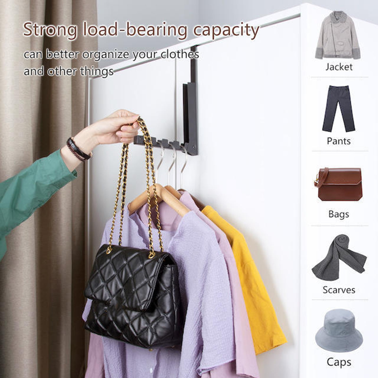 riaocot Retractable Clothes Rack Wall-Mounted Foldable Indoor Coat Door ...