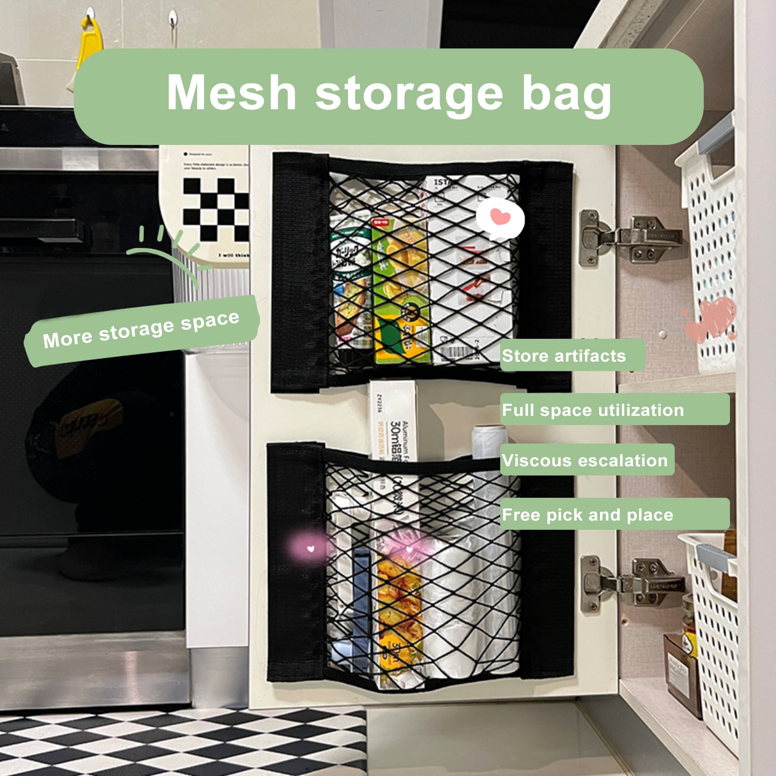 Mesh Netstorage riaocot Storage Net Bag with Fastener Tape Hollow Visible Underwear ...