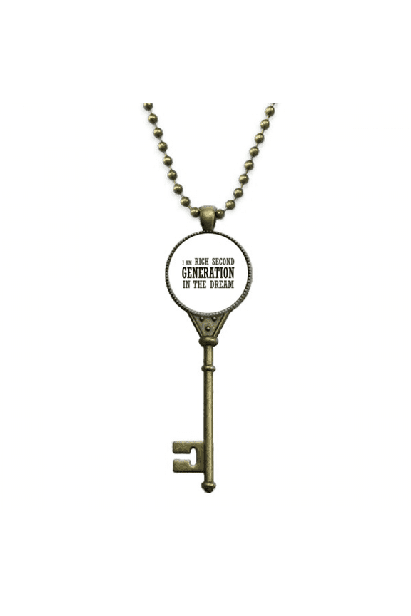 rich second generation art deco fashion key necklace pendant tray embellished chain